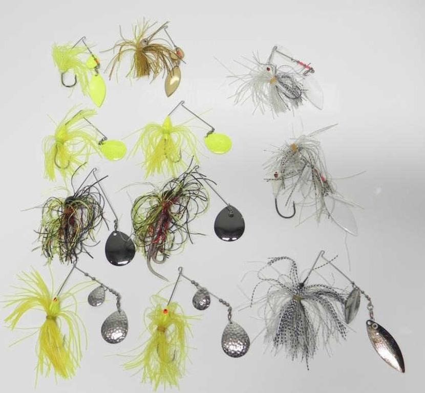 11 YELLOW & SILVER SPINNER SINGLE HOOK LURES