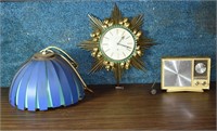 Vintage lot: Junghans sunburst wall clock, Sears S