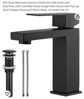 KES Black Bathroom Faucet & Bathroom Sink Drain