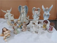 Angels 11 to 5 in.  2 fiber optic angels 14 in.-