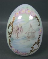 1991 Fenton iridised Hand Painted Egg