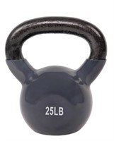 Sunny Vinyl Coated 25-pound Kettle Bell, grey