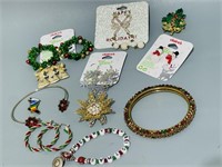 Christmas jewelry brooches earrings bracelets