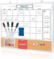 16"x24" Magnetic Whiteboard/Cork Board for Wall