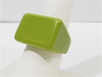 Green Lucite Ring Size 7.5