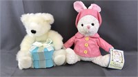2 Stuffed Animals - Bear & Rabbit