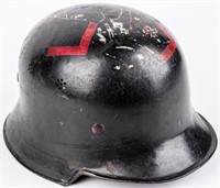 WWII M34 German Helmet with Trench Art