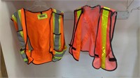 Two mesh style reflective safety vests,