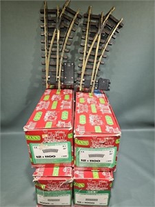 4 BOXES OF LGB TRAIN TRACK & 2 2-WAY SWITCHES