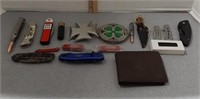 Pocket knives, belt buckles and more