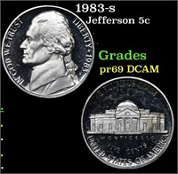 Proof 1983-s Jefferson Nickel 5c Grades GEM++ Proo