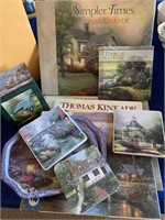 THOMAS KINKADE LOT BOOKS TRAYS COASTERS & MORE