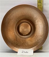 Copper hammered serving bowl