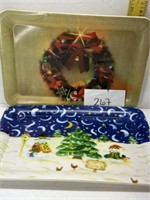 (3) plastic Christmas trays