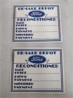 2 Ford Used Car Tags