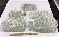 Lot of glass snack trays