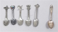 Pewter and Sterling Silver Souvenir Spoons