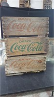 3 VINTAGE COCA COLA CRATES