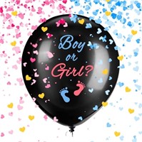 Gender Reveal Balloons, 1 Pack 36 Inch Black Boy o