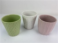 Textured Ceramic Planters 4"h