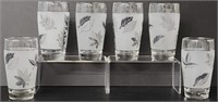 Mid Century LIBBEY Frosted Silver Leaf Juice