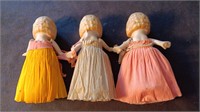 (3) Bisque Dolls, Hand Painted Features.