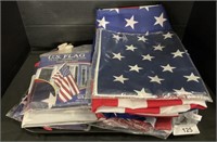 Tray of Newer American Flags.