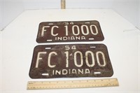 1954 Indiana Vanity Plates