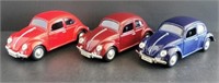 3 Volkswagen die cast cars