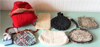 Vintage Purses- Embroidered, Crocheted, Muff & Hat