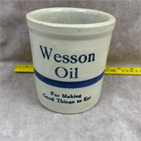 Wesson Oil Crock Stoneware