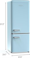 iio 7 Cu Ft Retro Bottom Freezer Fridge