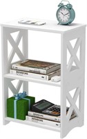 LUCKNOCK 3-Tiers Side Table with Storage Shelf