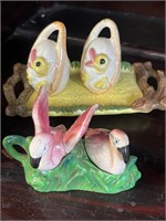 Vintage flamingo and chicken S & P shakers
