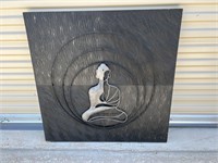 Black wood and metal art 31 w x 33 h