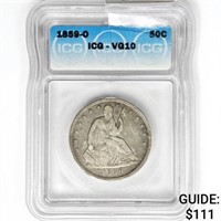 1859-O Seated Liberty Half Dollar ICG VG10
