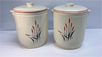 Pair of 9” Cattails  Canisters