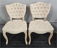 2pc French Country Tufted Dining or Sitting Chairs