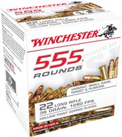 Winchester Ammo 22LR555HP USA  22 LR 36 gr Copper