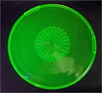 Uranium Glass Cake Platter/Stand