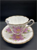 Royal Stafford Aster purple flower cup & saucer