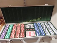 nice poker chip set in aluminum carrying case