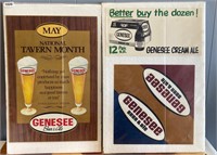 Vintage Genesee Beer Cardboard Ad Signs - 3