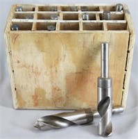 Large Drill Bits in Wood Organizer