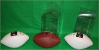 LOT OF 3 AUTOGRAPHED WILSON FOOTBALLS, NATIONAL
