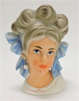 Enesco lady head vase 7"