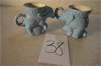 FRANKOMA BLUE POLITICAL CUPS, 1982 X 2