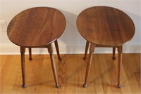 pair Stickley solid cherry end tables