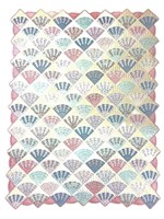 Hand Quilted Fan Pattern Quilt w Arch Quilts Tag