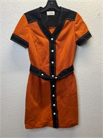 Vintage 1970s The Collection Orange Black Dress